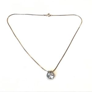 Sterling Silver Cubic Zirconia Pendant Necklace 16" Long